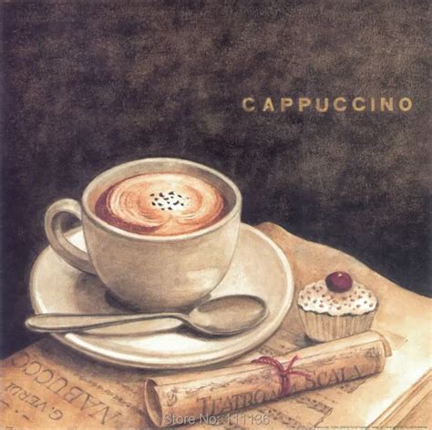 Classic Coffee Cup Oil Painting On Canvas Abstract Wall Art Picture For