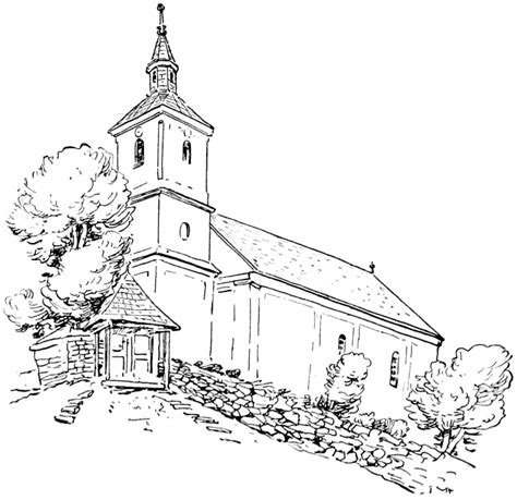 Sketches Of Country Churches Coloring Pages