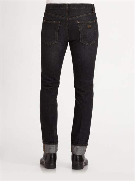 Dolce And Gabbana Gold Fit Denim Jeans In Black For Men Lyst