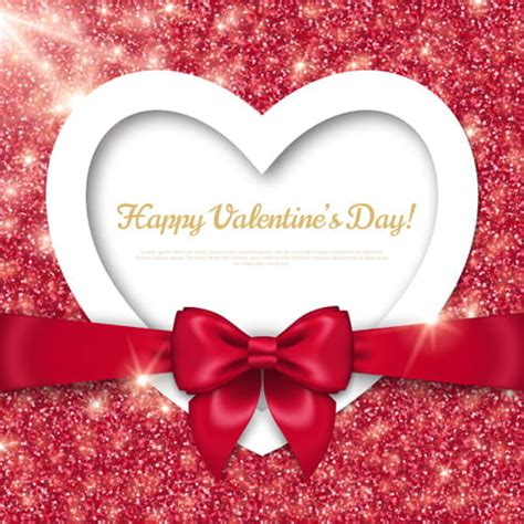 Shiny Valentines Day Cards With Red Bow Vector Eps UIDownload
