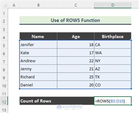How To Count Rows With Formula In Excel 5 Quick Methods Exceldemy