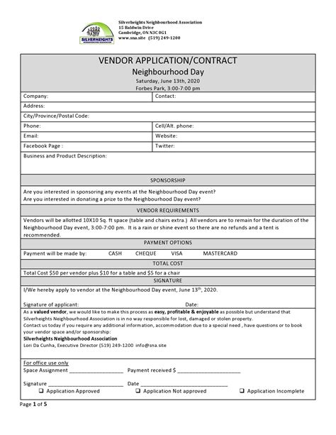 30 Free Vendor Application Forms Templates Templatearchive