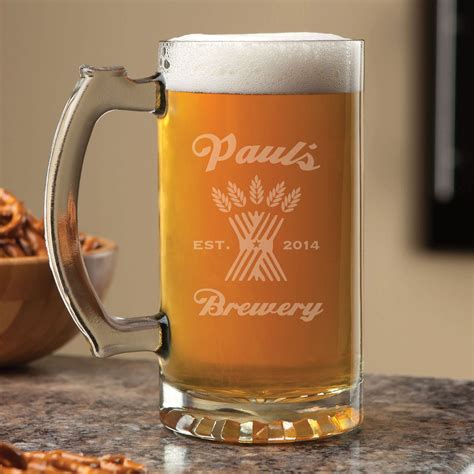 My Brewery Personalized 16 Oz Beer Mug For Him Recipient Personalized Planet