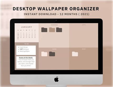 Desktop Wallpaper Organizer With Calendar 2021 Brown Desktop Wallpaper