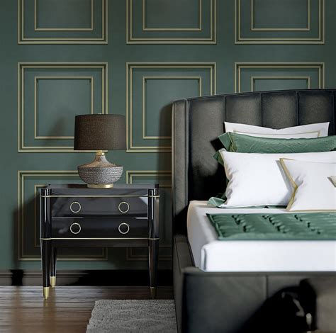 Amara Panel Wallpaper Emerald Green And Gold 7395 Transform Your Space