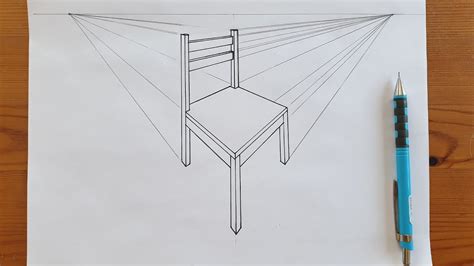 İki Kaçışlı Sandalye Perspektifi Nasıl Çizilir How to Draw a Chair in Perspective with Two