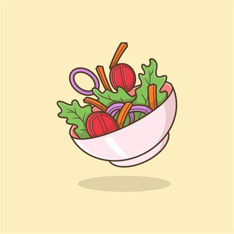 Cute Cartoon Salad 20792801 Vector Art At Vecteezy
