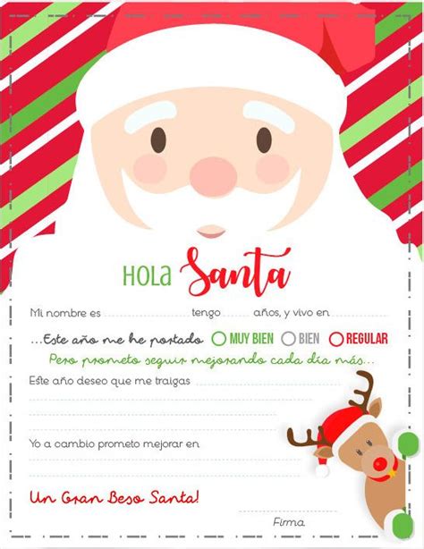 Carta A Santa Plantilla De Carta De Navidad Carta A Papá Noel Carta