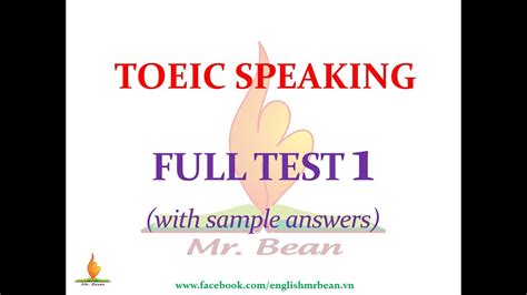 Toeic Speaking Full Test 1 With Sample Answers Youtube