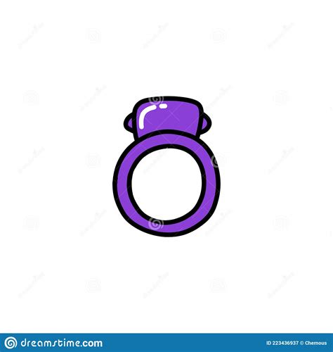 vibrating ring sex toy doodle icon vector color line illustration stock vector illustration