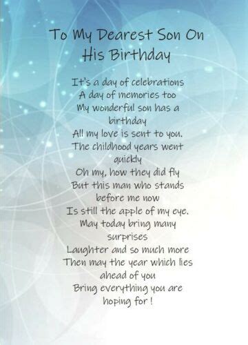 To My Son On His Birthday A Card Birthday Card For Him Birthday EBay Birthday Cards For