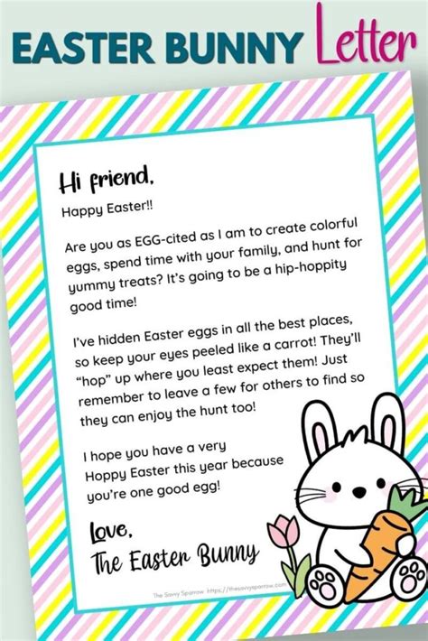Free Printable Easter Bunny Letter 4 Letter Templates For Kids
