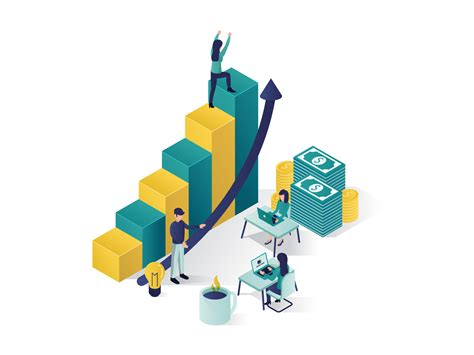 Vector Isometric Of Growing Business By Rizal On Dribbble