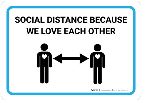 Social Distance Because We Love Each Other With Icon Landscape Wall