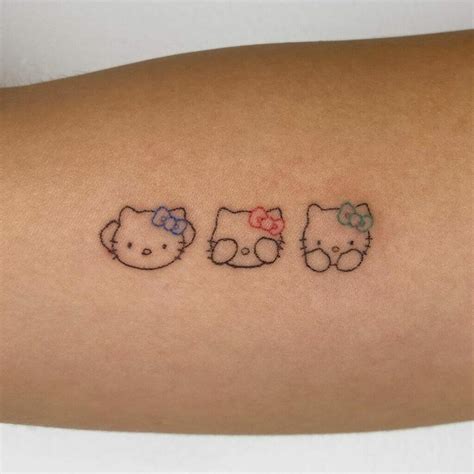 Hello Kitty Bow Tattoo On Hip