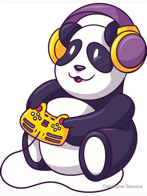 Gamer Panda Magnet By Manstrations Redbubble
