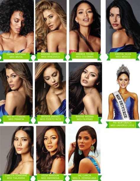 Las 10 Favoritas De Miss Universo