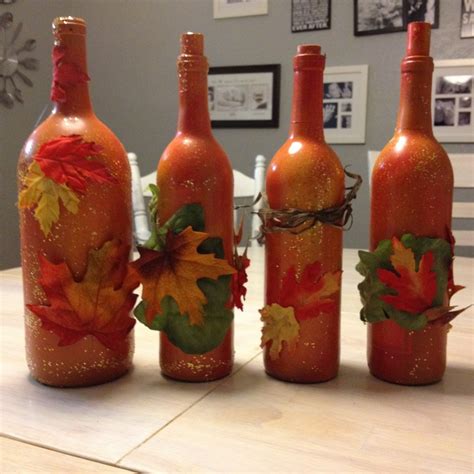Fall Decorations Made From Wine Bottles Wine Bottle Diy Crafts