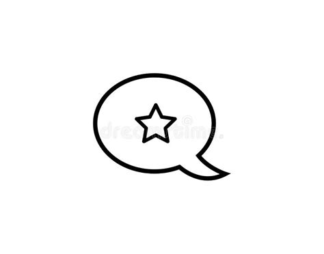 Bubble Chat Favorite Message Star Icon Vector Image Stock Illustration