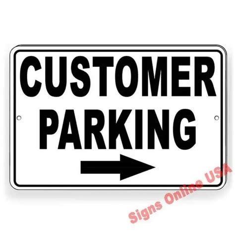 Customer Parking Arrow Right Sign Decal Business Only Towed