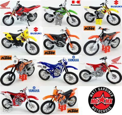Motocross Mx Enduro 118 Die Cast Plastic Toy Model Motorcycle Bikes