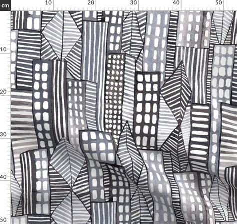 Cityscape Spoonflower Black And White Abstract Cloudy Creative