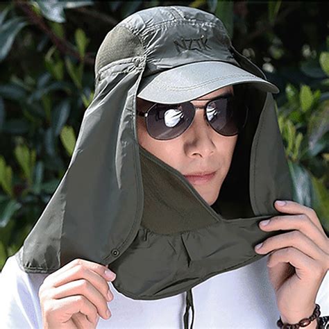 Men Uv Protection Outdoor Ear Flap Neck Cover Sun Hat Cap Hunting