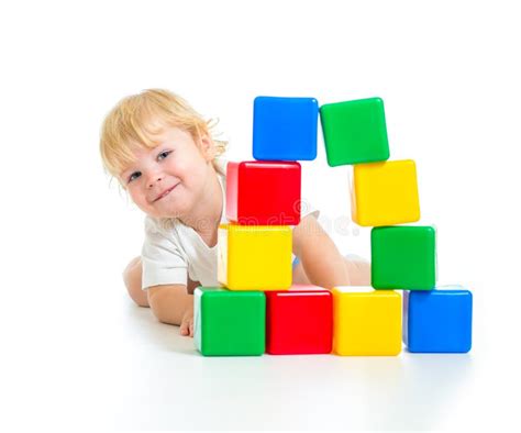Baby Boy Playing With Building Blocks Stock Photo Image 33614190