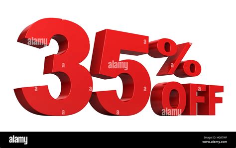 3d Render Of 35 Percent Off Sale Text Isolated Over White Background