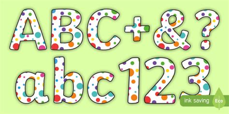Free Multicoloured Polka Dot Display Lettering Lowercase Display