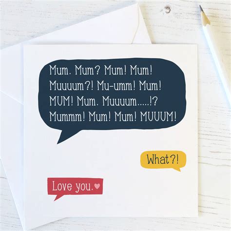Funny Mum Speech Bubble Birthday Card By Wink Design