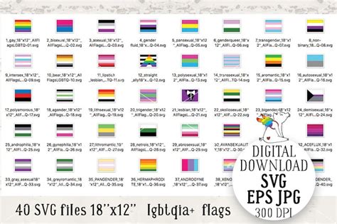 40 Lgbtq Flags Svg Eps  And Seamless Pattern Eps  Etsy