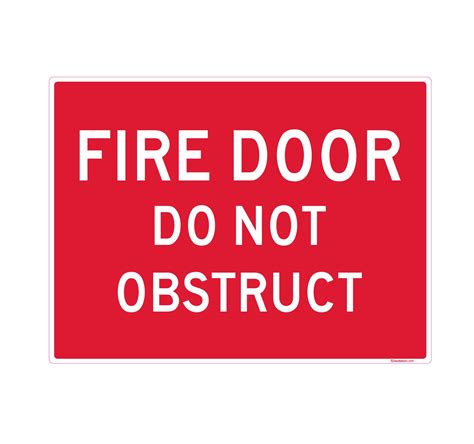 Large Sign Fire Safety Door Do Not Obstruct Sandleford