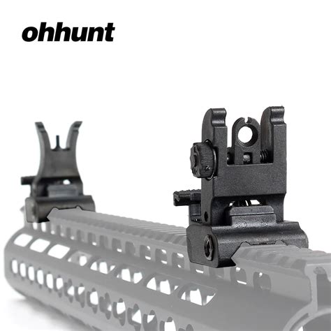 Ohhunt Hunting M4 Ar15 Front Rear Sight Set Polymer Windage Adjustment