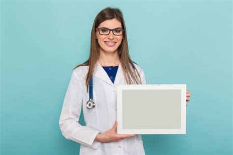 Female Brunette Doctor In Glasses With Frame Stock Image Image Of Illness Diagnostic 110751095