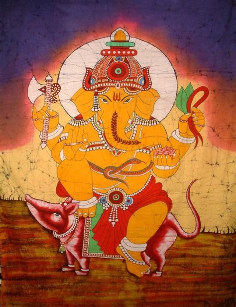 Ganesha On His Mouse Exotic India Art