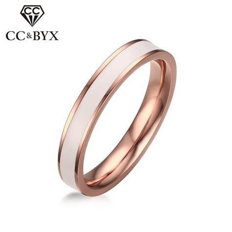 Cc Stainless Steel Rings For Women For Men Enamel Lovers Couple Ringen Simple Wedding Bridal