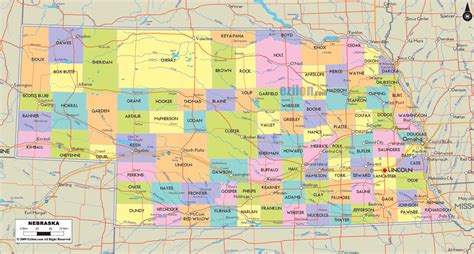 Nebraska Map With Towns And Counties Map Hot Sex Picture