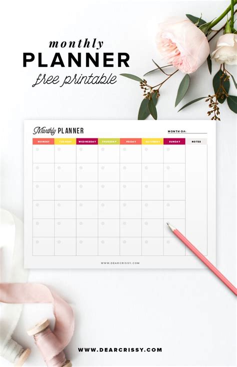 Free Printable Monthly Planner Start Planning Your Month Today