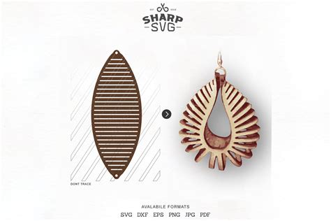 Sculpted Earring SVG - Leather Twisted Earrings Cut Template