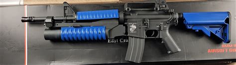 Two Tone Eandc M4a1 Aeg Metal Body Grenade Launcher Blue Action Hobbies