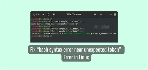How To Fix Bash Syntax Error Near Unexpected Token In Linux