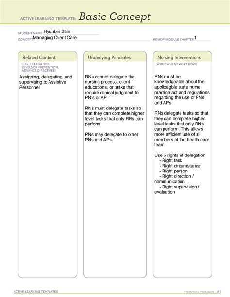 Leadership ATI Learning Template ACTIVE LEARNING TEMPLATES