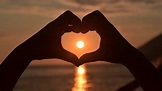 Romantic Wallpaper with Love Symbol in Sunset - HD Wallpapers ...