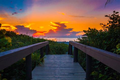 Free Photo Photography Of Wooden Bridge During Sunset Beach