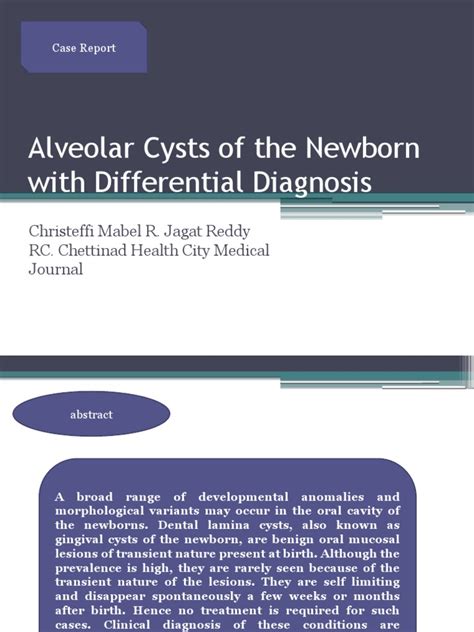 Alveolar Cysts Of The Newborn With Differential Diagnosispptx