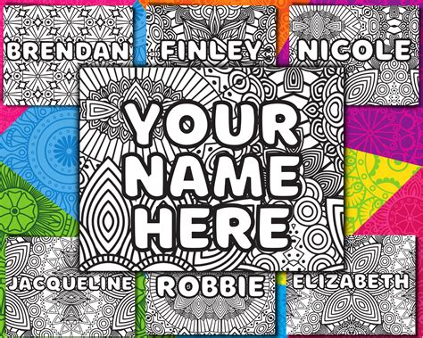 Custom Name Coloring Page Personalized Coloring Sheet Etsy Canada