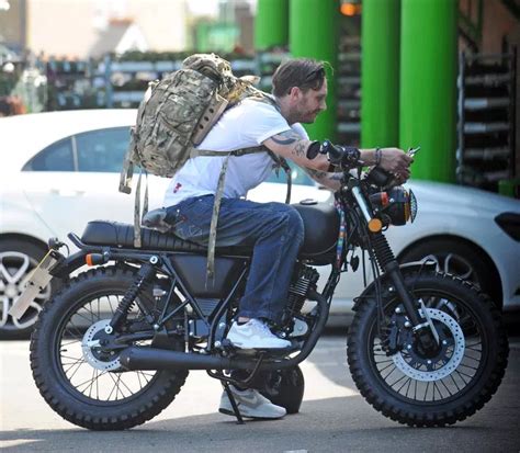Tom Hardy Doesnt Quite Live Up To His Mad Max Image On A Bike With L