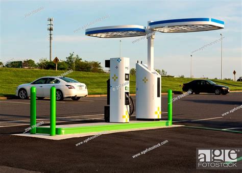 Electric Vehicle Charging Station And Parking Lot In Usa Installed By
