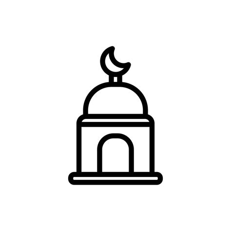 Mosque Icon Isolated On Black The Mosque Symbol Is Suitable For